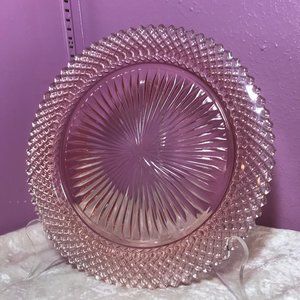 Anchor Hocking Miss America Large Dinner Plate GUC Retro Pink Dining Dinner Eat